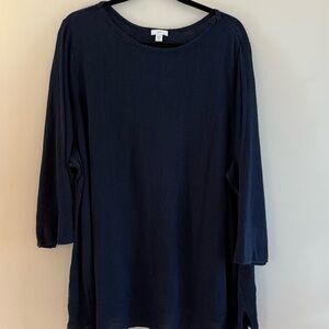 J Jill, lightweight linen sweater, navy blue, 3X